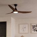 Eglo - LED stropni ventilator LED/19W/230V, premer 132 cm, rjav + daljinski upravljalnik
