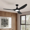 Eglo - LED stropni ventilator LED/20W/230V 3000/4000/5000K premer 132 cm črna + daljinski upravljalnik