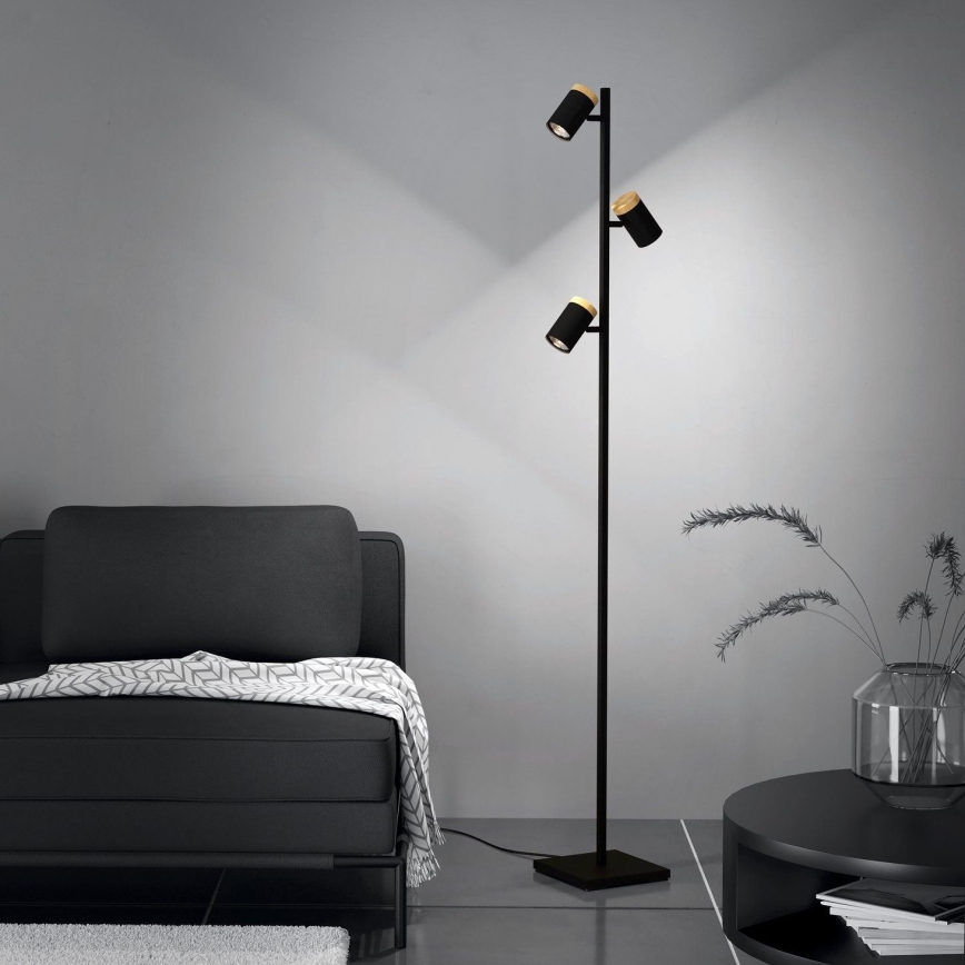 Eglo - LED Talna svetilka 3xGU10/4,5W/230V 3000K črna/rjava
