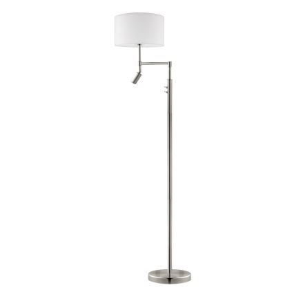 Eglo - LED Talna svetilka TUNJA 1xE27/60W/230V + LED/2,1W pr. 38 cm mat krom/bela