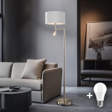 Eglo - LED Talna svetilka TUNJA 1xE27/60W/230V + LED/2,1W pr. 38 cm mat krom/bela