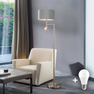 Eglo - LED Talna svetilka TUNJA 1xE27/60W/230V + LED/2,1W pr. 38 cm mat krom/siva