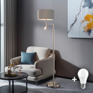 Eglo - LED Talna svetilka TUNJA 1xE27/60W/230V + LED/2,1W pr. 38 cm mat krom/taupe