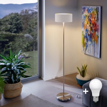 Eglo - LED  Talna svetilka TUNJA 1xE27/60W/230V mat krom/bela