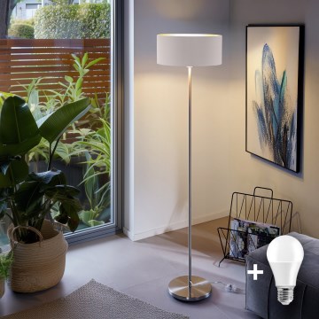 Eglo - LED  Talna svetilka TUNJA 1xE27/60W/230V mat krom/bela