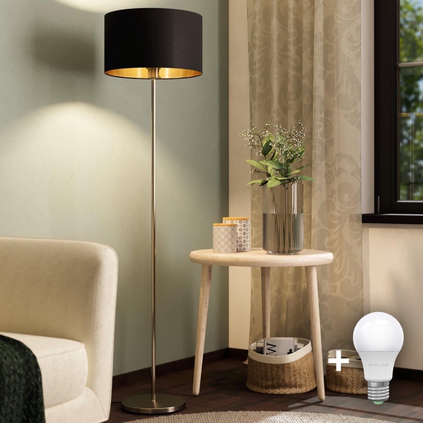 Eglo - LED  Talna svetilka TUNJA 1xE27/60W/230V mat krom/črna