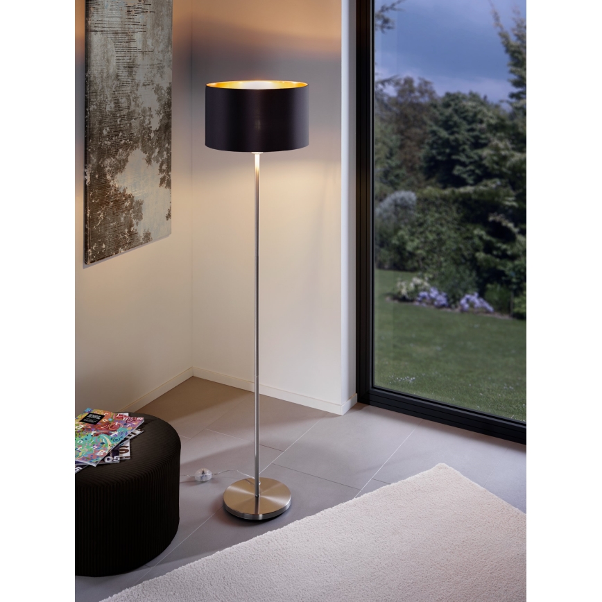 Eglo - LED  Talna svetilka TUNJA 1xE27/60W/230V mat krom/črna