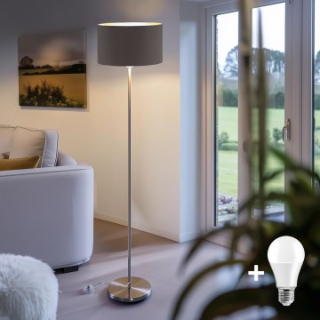 Eglo - LED  Talna svetilka TUNJA 1xE27/60W/230V mat krom/rjava