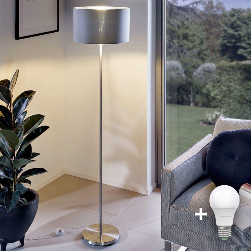Eglo - LED  Talna svetilka TUNJA 1xE27/60W/230V mat krom/siva