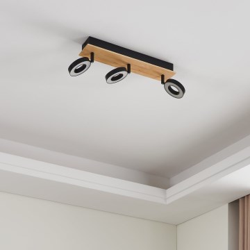 Eglo - LED točkovna svetilka 3xLED/4,2W/230V črna/rjava