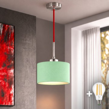 Eglo - LED viseča svetilka na kablu TUNJA 1xE27/60W/230V Ø 20 cm zelena/rdeča