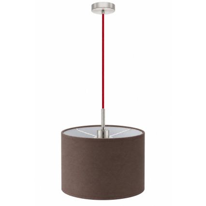 Eglo - LED viseči lestenec na kablu TUNJA 1xE27/60W/230V, Ø 20 cm, rjava/rdeča