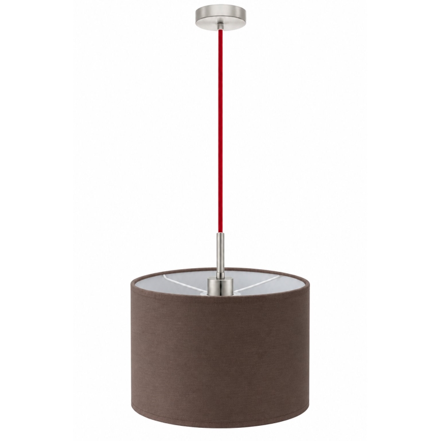 Eglo - LED viseči lestenec na kablu TUNJA 1xE27/60W/230V, Ø 20 cm, rjava/rdeča