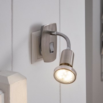 Eglo - LED vtična svetilka 1xGU10/2,8W/230V mat krom