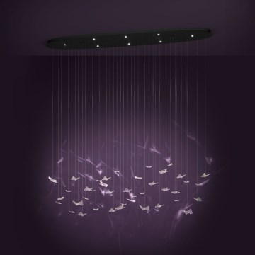 Eglo - LED zatemljiv lestenec na kablu 8xLED/4,2W/230V črna/prozorna