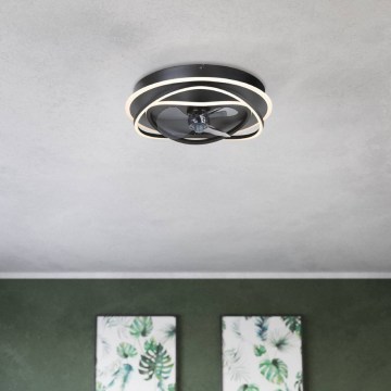 Eglo - LED zatemljiv stropni ventilator 4xLED/9W/230V 2700-6500K premer 50 cm črn + daljinski upravljalnik