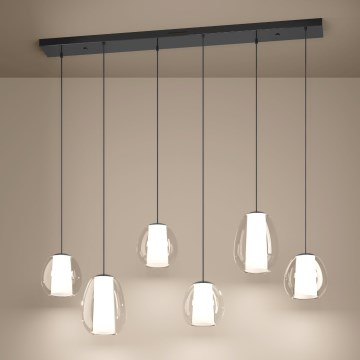 Eglo - LED zatemljiva viseča svetilka na kablu 2xLED/7W/230V + 4xLED/5,5W + 6xLED/1,6W 2200-6500K črn krom