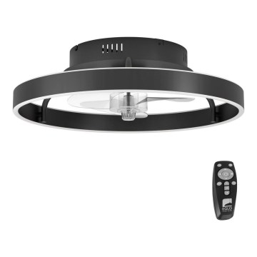 Eglo - LED Zatemnitven ceiling fan LED/35,6W/230V črn + daljinski upravljalnik