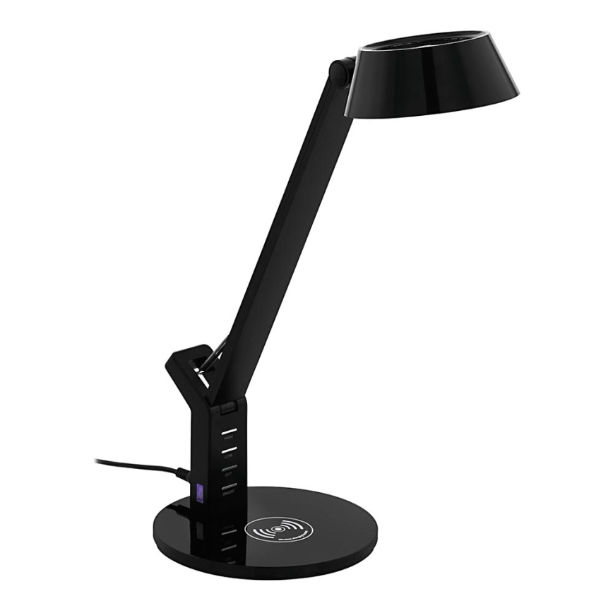 Eglo - LED Zatemnitvena namizna svetilka na dotik z brezžičnim polnjenjem LED/4,8W/230V črna