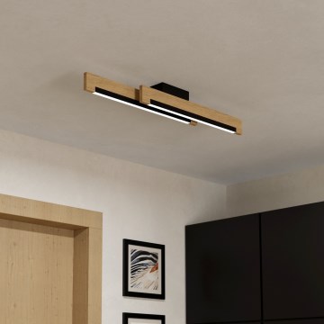 Eglo - LED Zatemnitvena stropna svetilka 2xLED/10W/230V 3000K črna/bež