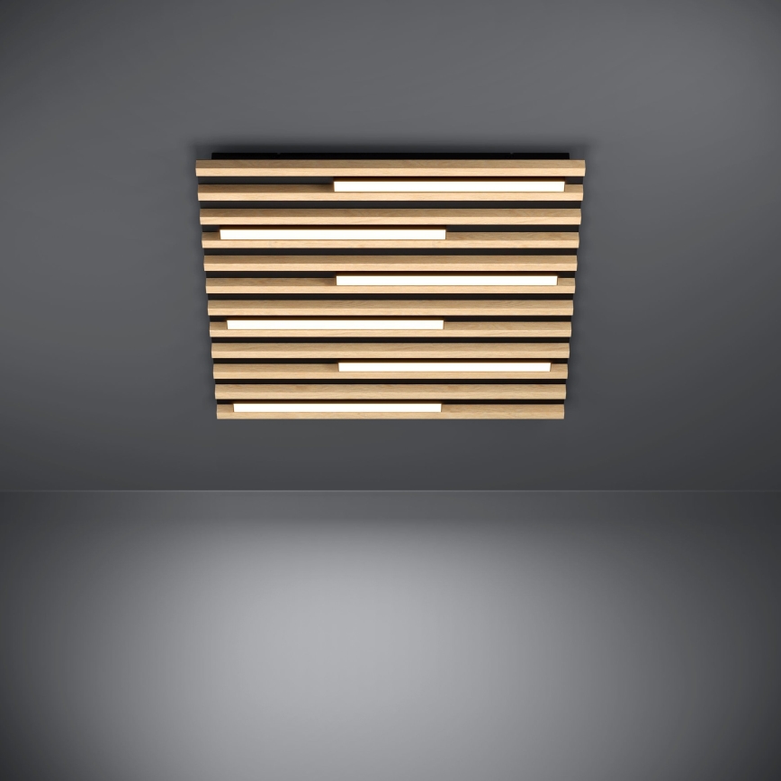 Eglo - LED Zatemnitvena stropna svetilka 6xLED/8,5W/230V 3000K 57,5x57,5 cm rjava