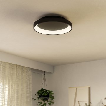 Eglo - LED Zatemnitvena stropna svetilka LED/12W/230V 2700-6500K črna + Daljinski upravljalnik