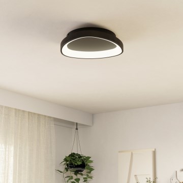 Eglo - LED Zatemnitvena stropna svetilka LED/12W/230V 2700-6500K črna + Daljinski upravljalnik