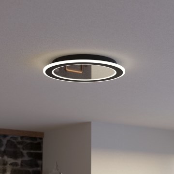 Eglo - LED Zatemnitvena stropna svetilka LED/20W/230V 2700-6500K črna + Daljinski upravljalnik