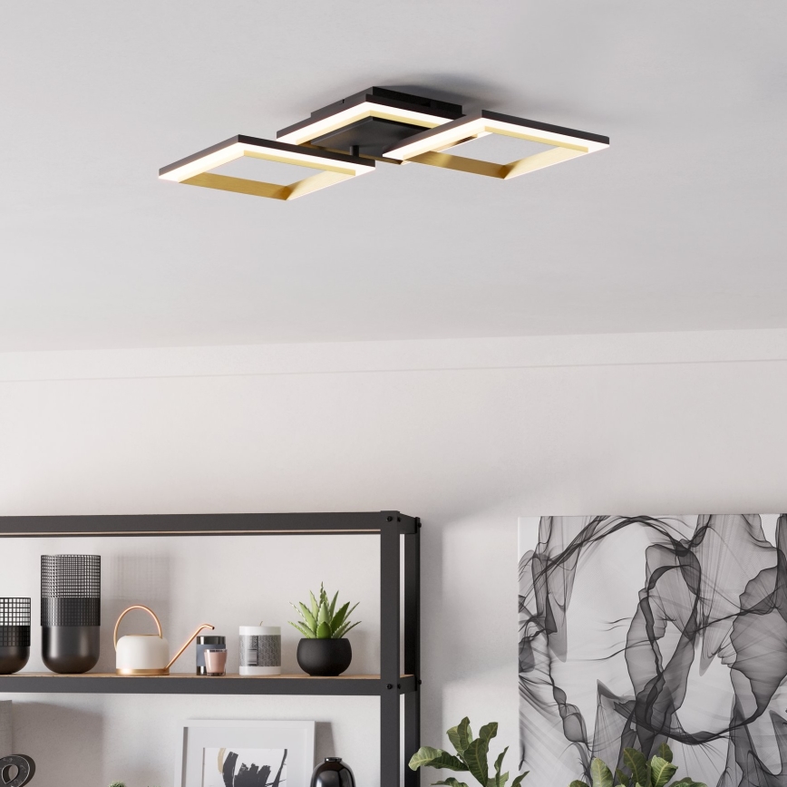 Eglo - LED Zatemnitvena stropna svetilka LED/20W/230V 4000K črna/zlata