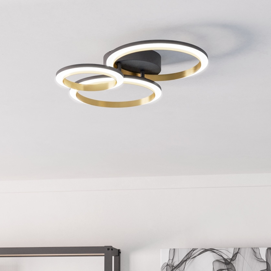 Eglo - LED Zatemnitvena stropna svetilka LED/20W/230V 4000K črna/zlata