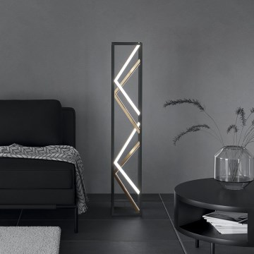 Eglo - LED Zatemnitvena talna svetilka LED/23W/230V 2700-6500K črna/zlata + Daljinski upravljalnik