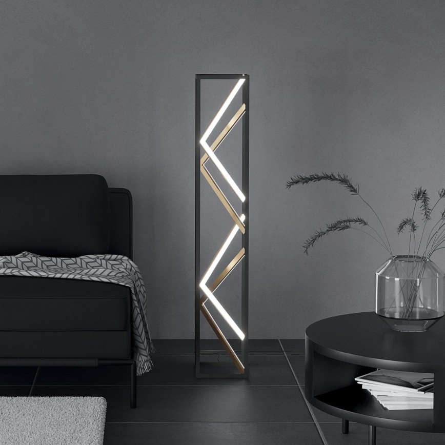 Eglo - LED Zatemnitvena talna svetilka LED/23W/230V 2700-6500K črna/zlata + Daljinski upravljalnik