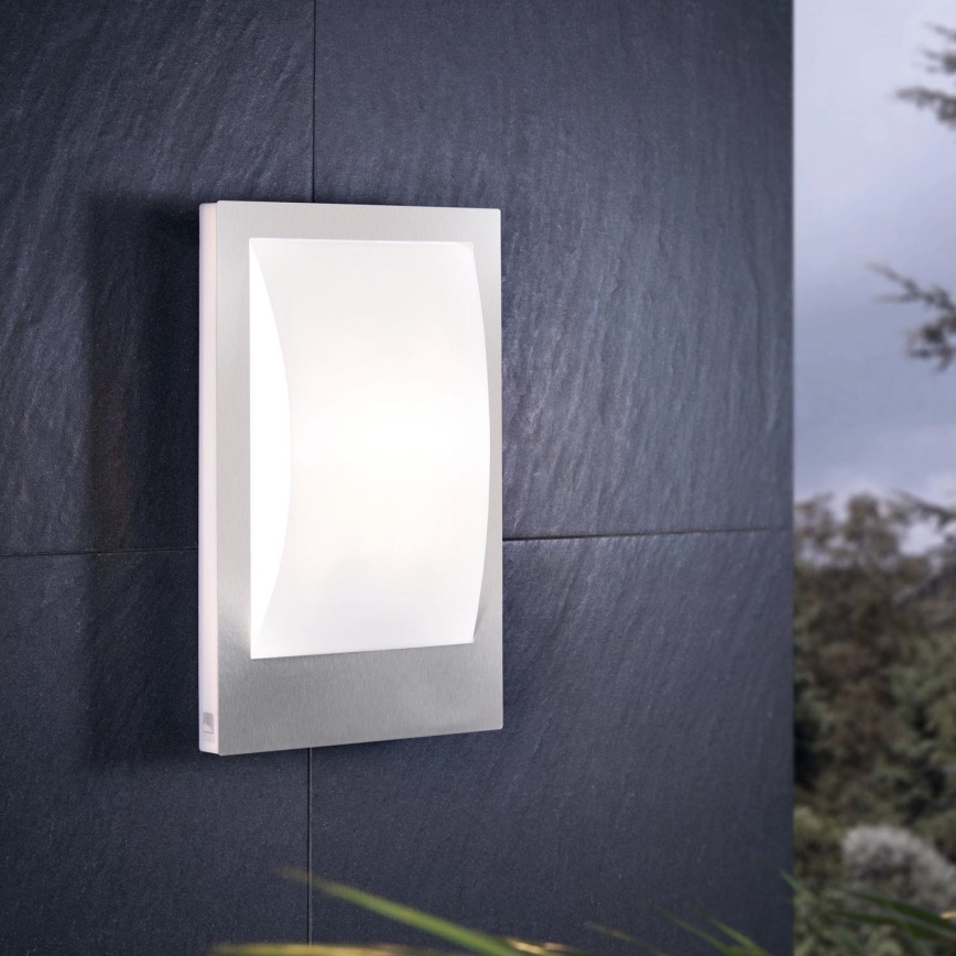 Eglo - LED Zatemnitvena zunanja stenska svetilka 1xE27/9W/230V IP44 mat krom