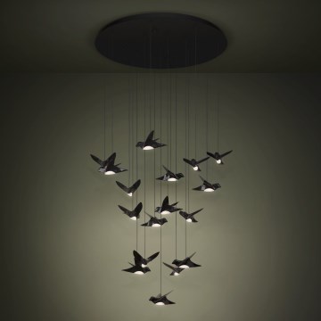 Eglo - LED Zatemnitveni lestenec na vrvici 17xLED/3W/230V 3000K črna