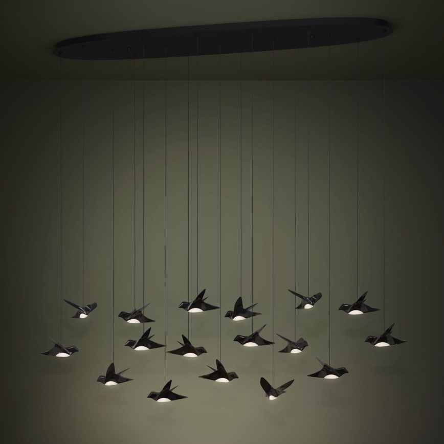 Eglo - LED Zatemnitveni lestenec na vrvici 17xLED/3W/230V 3000K črna