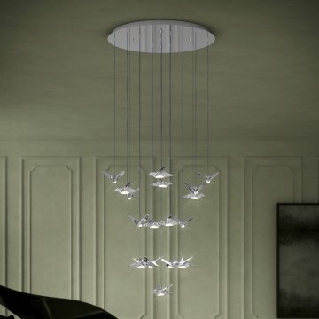 Eglo - LED Zatemnitveni lestenec na vrvici 17xLED/3W/230V 3000K sijajni krom