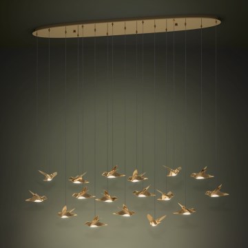 Eglo - LED Zatemnitveni lestenec na vrvici 17xLED/3W/230V 3000K zlata