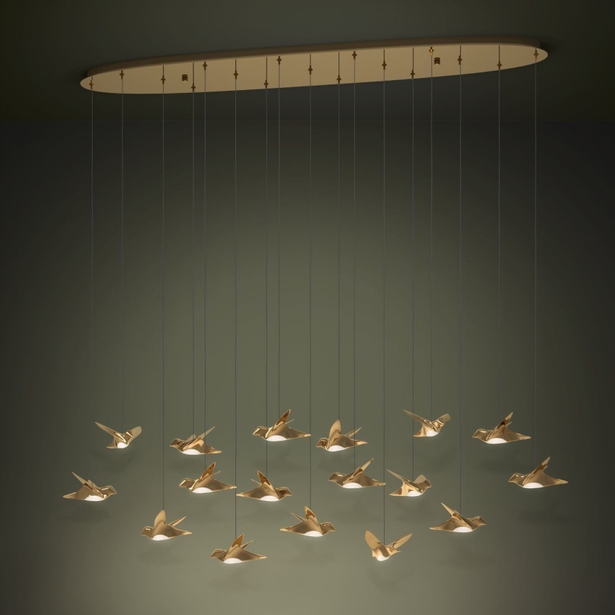 Eglo - LED Zatemnitveni lestenec na vrvici 17xLED/3W/230V 3000K zlata