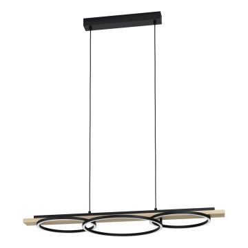 Eglo - LED Zatemnitveni lestenec na vrvici 2xLED/12,5W/230V+1xLED/15,5W 3000K bež/črna