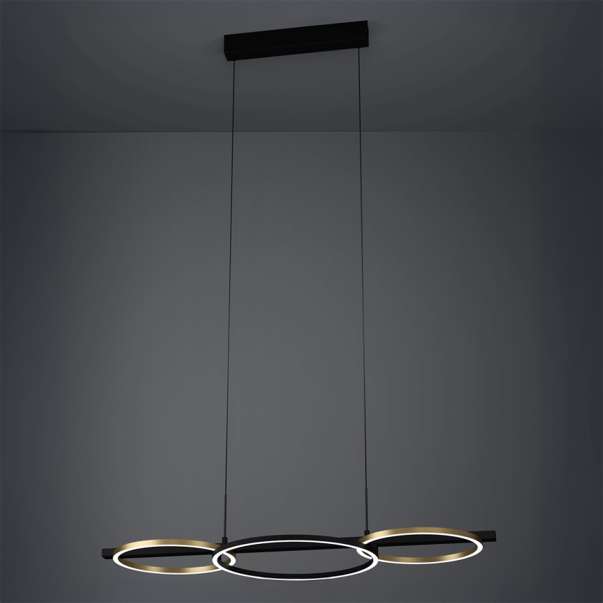 Eglo - LED Zatemnitveni lestenec na vrvici 2xLED/12,5W/230V + LED/15,5W 3000K črna