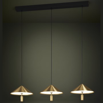 Eglo - LED Zatemnitveni lestenec na vrvici 3xLED/12W/230V 3000K zlata