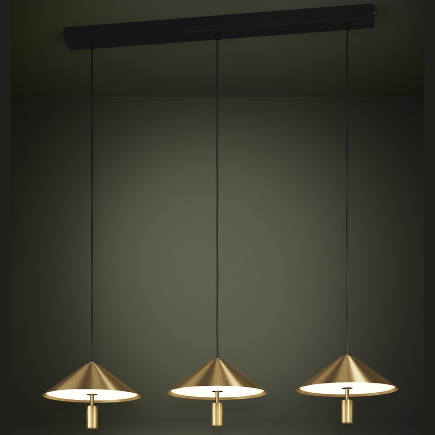 Eglo - LED Zatemnitveni lestenec na vrvici 3xLED/12W/230V 3000K zlata
