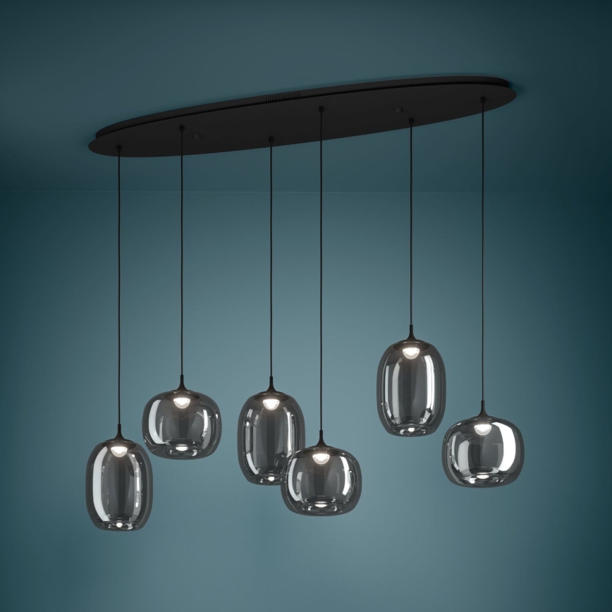 Eglo - LED Zatemnitveni lestenec na vrvici 6xLED/3,7W/230V 2700-6500K dimna + Daljinski upravljalnik