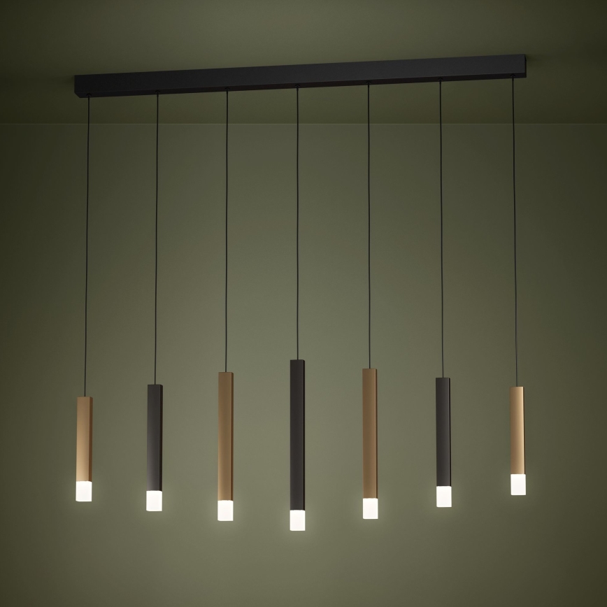 Eglo - LED Zatemnitveni lestenec na vrvici 7xLED/3,1W/230V 3000K antracit/zlata