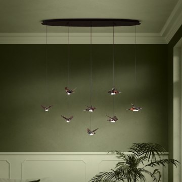 Eglo - LED Zatemnitveni lestenec na vrvici 8xLED/4,2W/230V 3000K črna