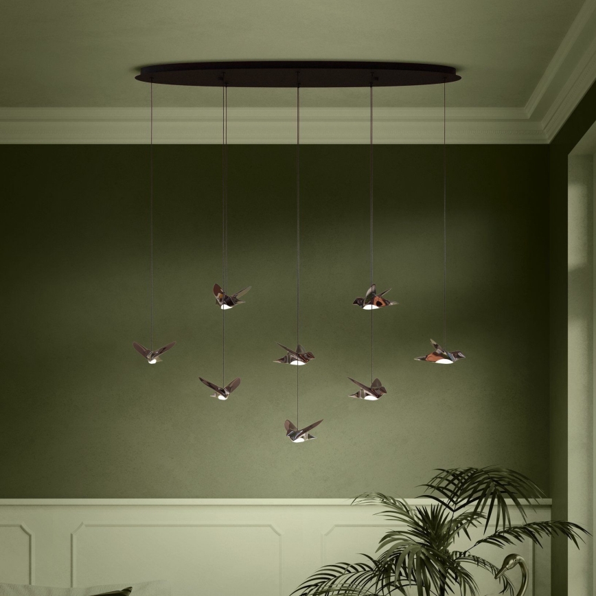 Eglo - LED Zatemnitveni lestenec na vrvici 8xLED/4,2W/230V 3000K črna