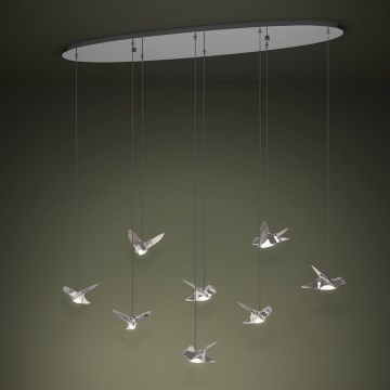Eglo - LED Zatemnitveni lestenec na vrvici 8xLED/4,2W/230V 3000K sijajni krom