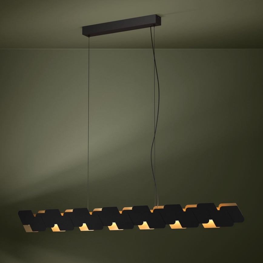Eglo - LED Zatemnitveni lestenec na vrvici LED/44W/230V 3000K črna/zlata