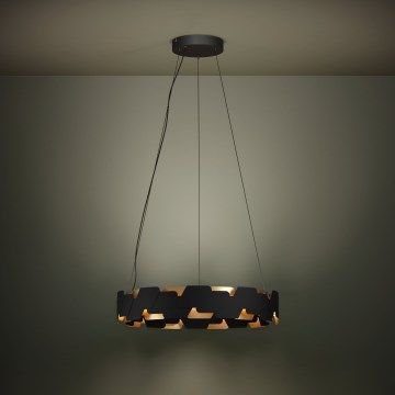 Eglo - LED Zatemnitveni lestenec na vrvici LED/72W/230V 3000K črna/zlata