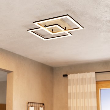 Eglo - LED Zatemnitveni nadgradni lestenec 4xLED/32W/230V 2700-6500K rjava/črna